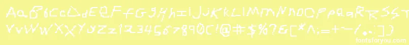 RdjHandpixl Font – White Fonts on Yellow Background