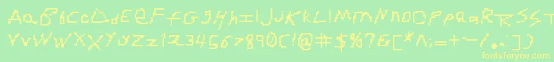 RdjHandpixl Font – Yellow Fonts on Green Background