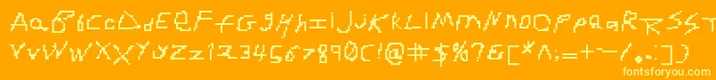 RdjHandpixl Font – Yellow Fonts on Orange Background
