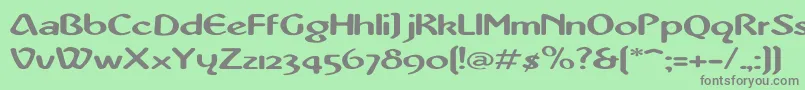 フォントAbbeyM1 – 緑の背景に灰色の文字