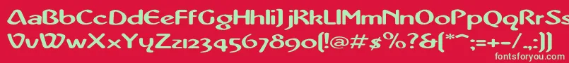 フォントAbbeyM1 – 赤い背景に緑の文字