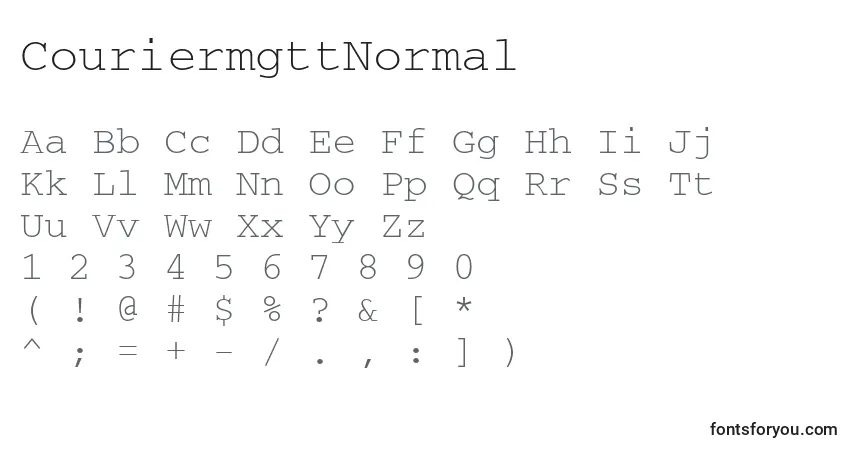 A fonte CouriermgttNormal – alfabeto, números, caracteres especiais