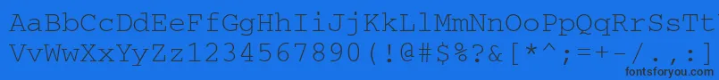 Шрифт CouriermgttNormal – чёрные шрифты на синем фоне