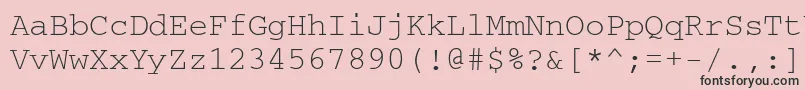 フォントCouriermgttNormal – ピンクの背景に黒い文字