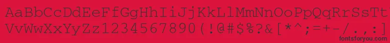 CouriermgttNormal Font – Black Fonts on Red Background