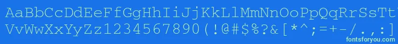 CouriermgttNormal Font – Green Fonts on Blue Background