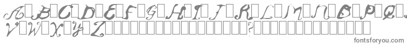 Oldendays-fontti – harmaat kirjasimet valkoisella taustalla
