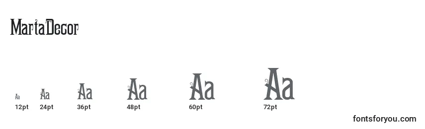 MartaDecor Font Sizes