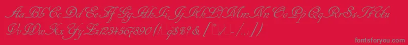 CancellarescaScriptLetPlain1.0 Font – Gray Fonts on Red Background