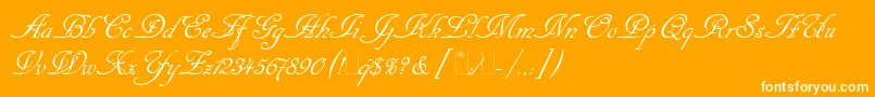 CancellarescaScriptLetPlain1.0 Font – White Fonts on Orange Background