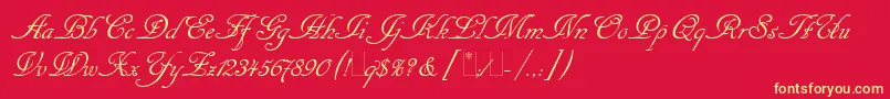 CancellarescaScriptLetPlain1.0 Font – Yellow Fonts on Red Background