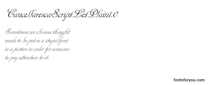 Обзор шрифта CancellarescaScriptLetPlain1.0