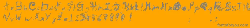 Dontwanna-Schriftart – Graue Schriften auf orangefarbenem Hintergrund