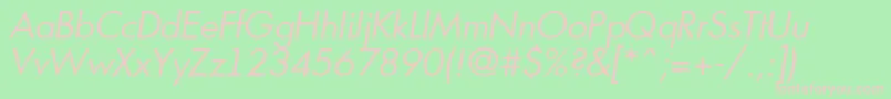 フォントFuturi4 – 緑の背景にピンクのフォント