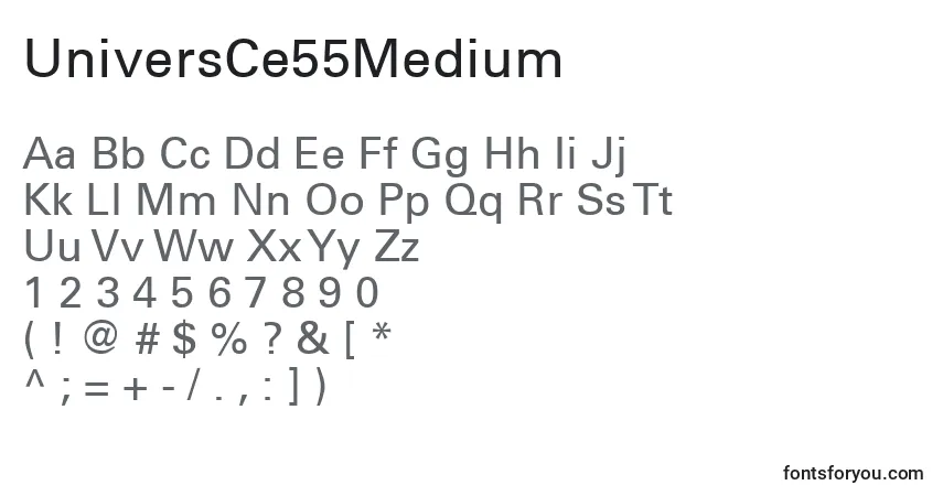 Шрифт UniversCe55Medium – алфавит, цифры, специальные символы