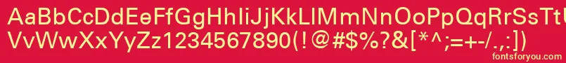 UniversCe55Medium Font – Yellow Fonts on Red Background