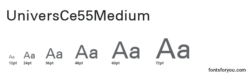 Размеры шрифта UniversCe55Medium