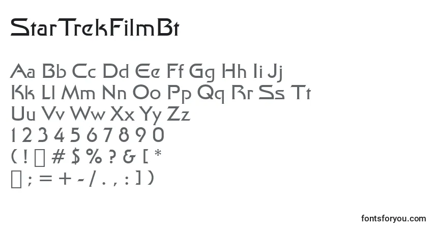 A fonte StarTrekFilmBt – alfabeto, números, caracteres especiais