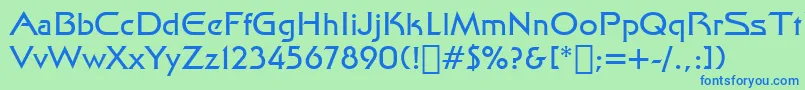 フォントStarTrekFilmBt – 青い文字は緑の背景です。