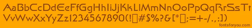 StarTrekFilmBt-fontti – ruskeat fontit oranssilla taustalla