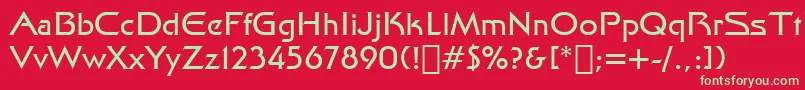 フォントStarTrekFilmBt – 赤い背景に緑の文字