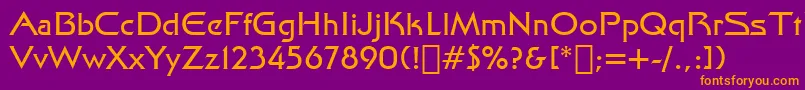 StarTrekFilmBt Font – Orange Fonts on Purple Background