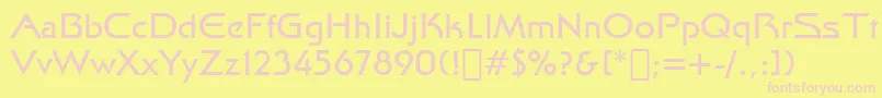 StarTrekFilmBt-fontti – vaaleanpunaiset fontit keltaisella taustalla