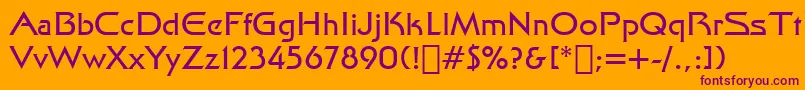 StarTrekFilmBt Font – Purple Fonts on Orange Background