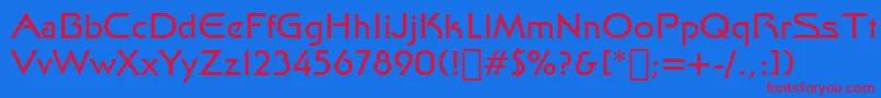 StarTrekFilmBt-Schriftart – Rote Schriften auf blauem Hintergrund
