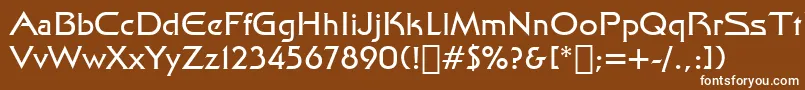 フォントStarTrekFilmBt – 茶色の背景に白い文字
