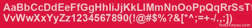 Arialbd0 Font – Pink Fonts on Red Background