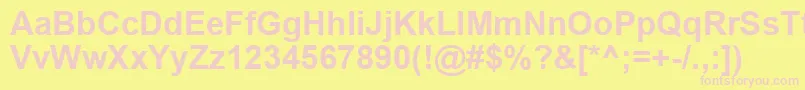 Arialbd0-fontti – vaaleanpunaiset fontit keltaisella taustalla