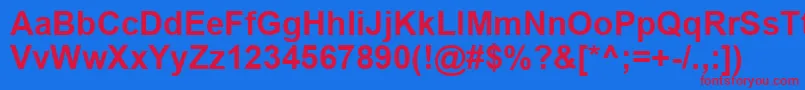 Arialbd0 Font – Red Fonts on Blue Background