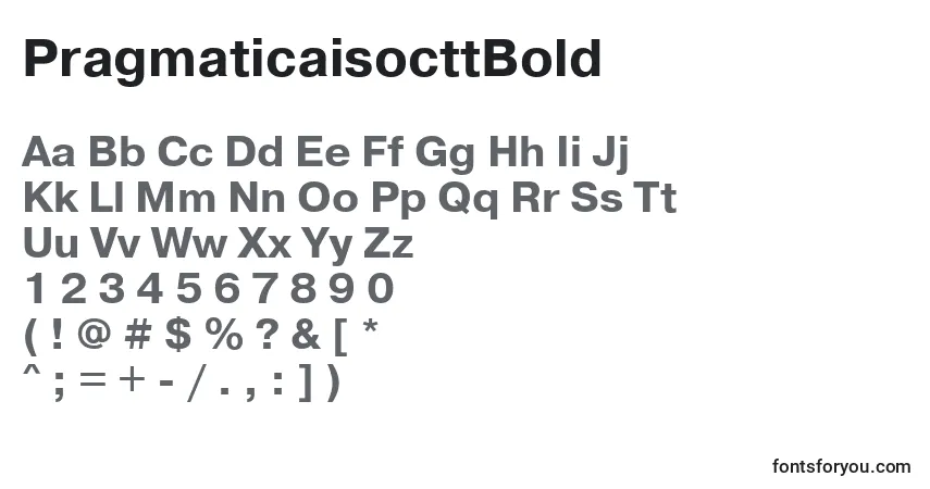 A fonte PragmaticaisocttBold – alfabeto, números, caracteres especiais