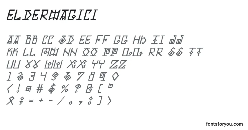 A fonte Eldermagici – alfabeto, números, caracteres especiais