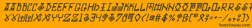 Eldermagici Font – Black Fonts on Orange Background