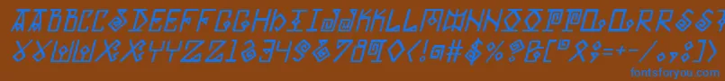 Eldermagici Font – Blue Fonts on Brown Background