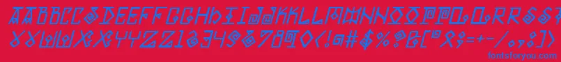 Eldermagici Font – Blue Fonts on Red Background