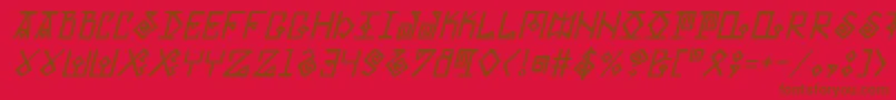 Eldermagici-Schriftart – Braune Schriften auf rotem Hintergrund