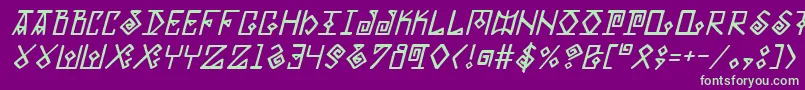 Eldermagici Font – Green Fonts on Purple Background