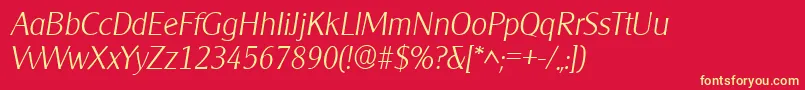Clearlygothiclight ffy Font – Yellow Fonts on Red Background