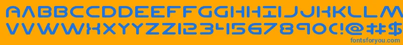 Planetncompactexpand Font – Blue Fonts on Orange Background