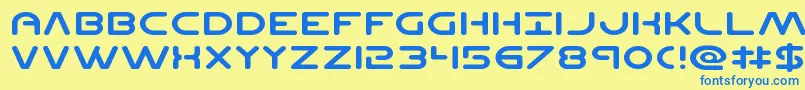 Planetncompactexpand Font – Blue Fonts on Yellow Background