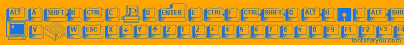 CarrKeys Font – Blue Fonts on Orange Background