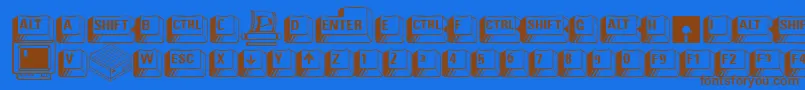 CarrKeys Font – Brown Fonts on Blue Background