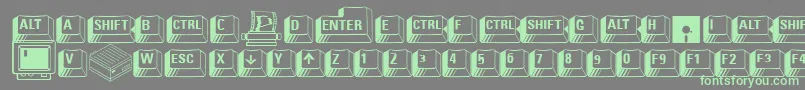 CarrKeys-fontti – vihreät fontit harmaalla taustalla