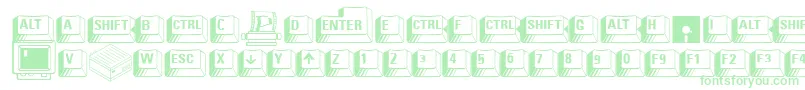 CarrKeys Font – Green Fonts on White Background