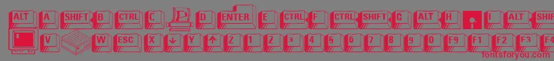 CarrKeys Font – Red Fonts on Gray Background