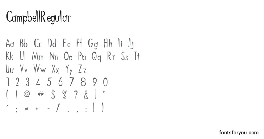 Fuente CampbellRegular - alfabeto, números, caracteres especiales
