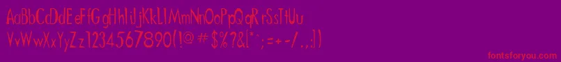 CampbellRegular Font – Red Fonts on Purple Background